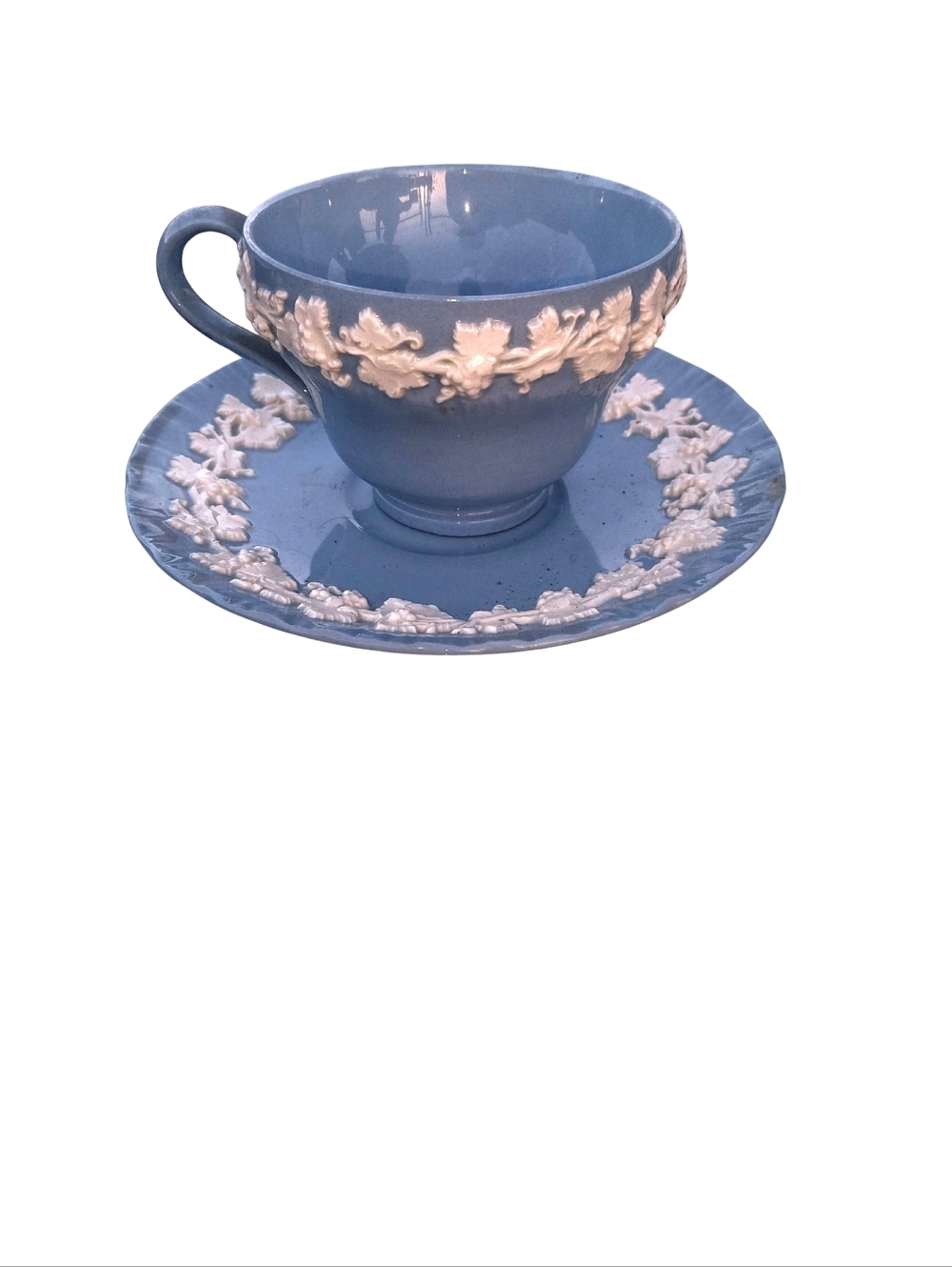 2 Piece Tea Set Of Vintage Wedgewood Queensware Cream And Lavander Dishware